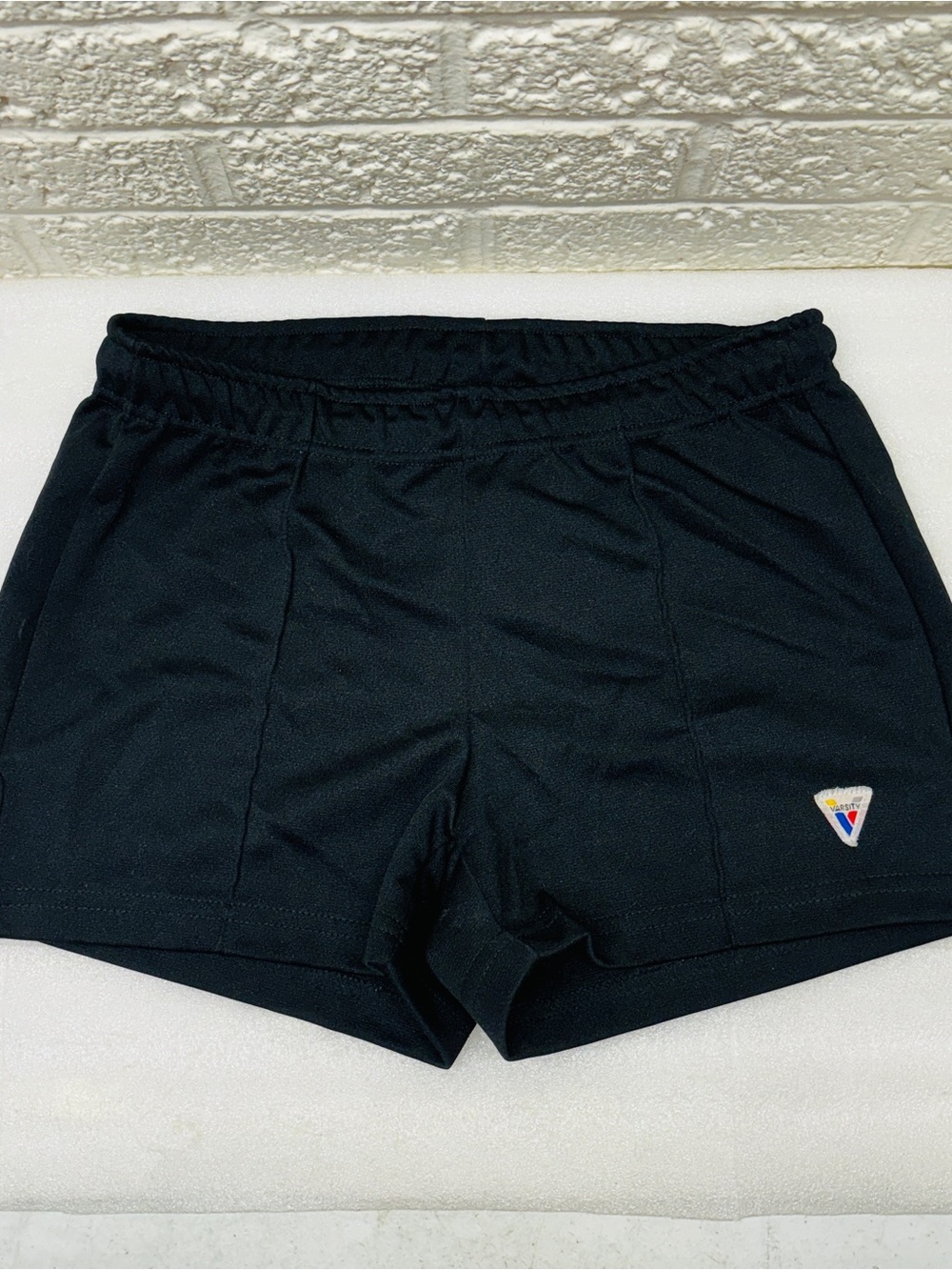 VTG‼ Varsity Sz S Spirit Fashions Black Cheer Shorts 3” Athletic Gym 80’s • VG‼